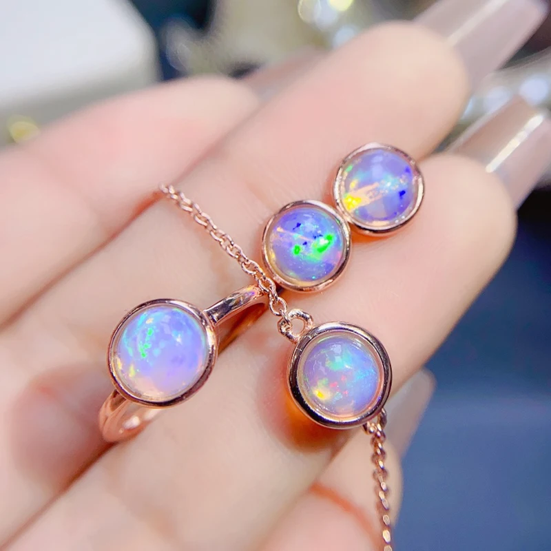 

Natural Opal jewelry sets for women rings earrings pendant silver 925 luxury gem stones 18k gold plated free shiping items