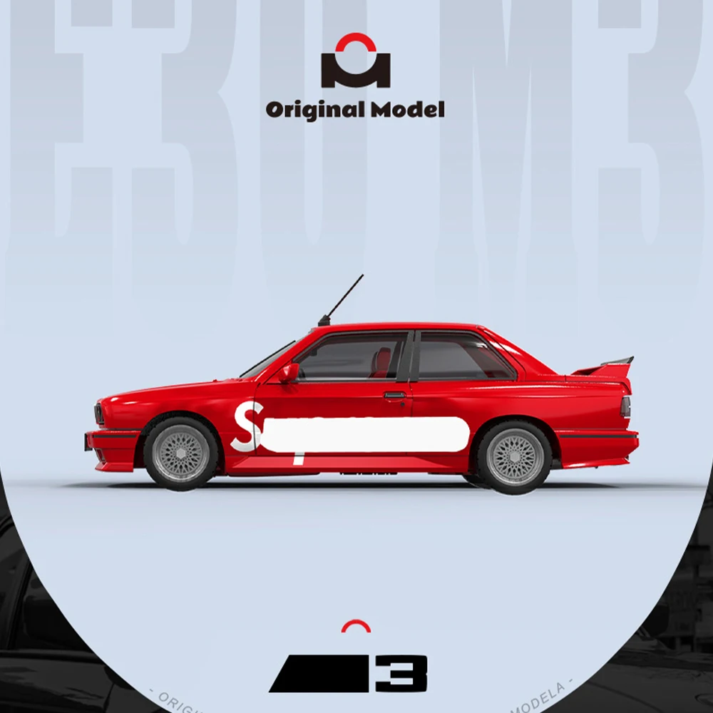 OM 1/64 E30 컬렉션 및 디스플레이 및 선물용 빨간색 도색 소규모 시뮬레이션 합금 자동차 모델