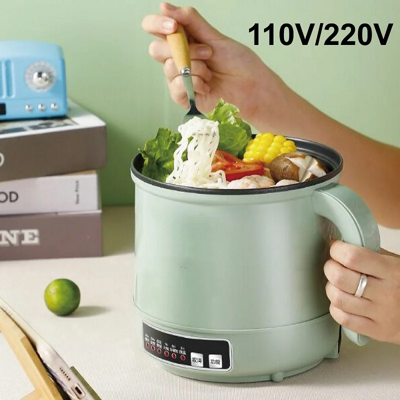 

110V 220V Multi-function Electric Cooking Pot Non-stick Pot Mini Household Electric Hot Pot Portable Cooking Noodle Pot 1.7L