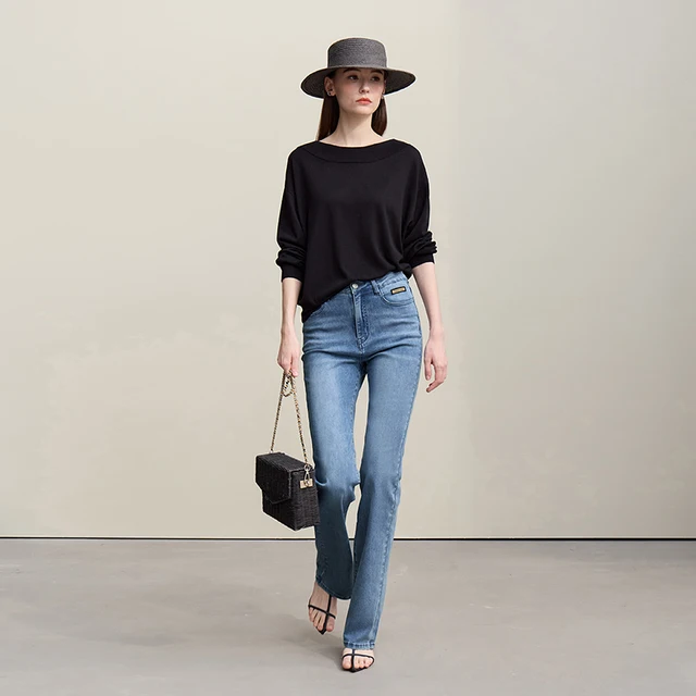 Amii Flared Jeans Autumn 2026 New Commuter Style Casual Versatile Women's Pants Solid Color Denim Trousers For Women 12621032 3