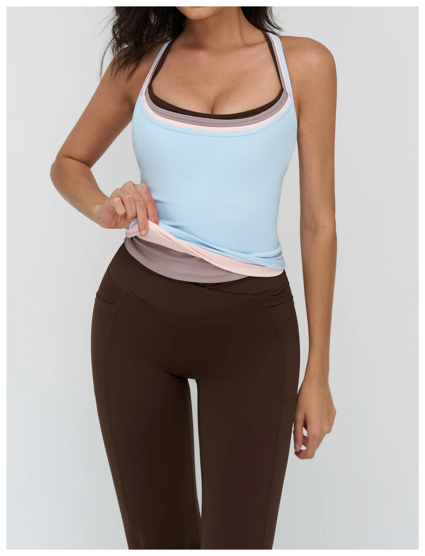 Débardeur Yoga Push-Up Col Carré