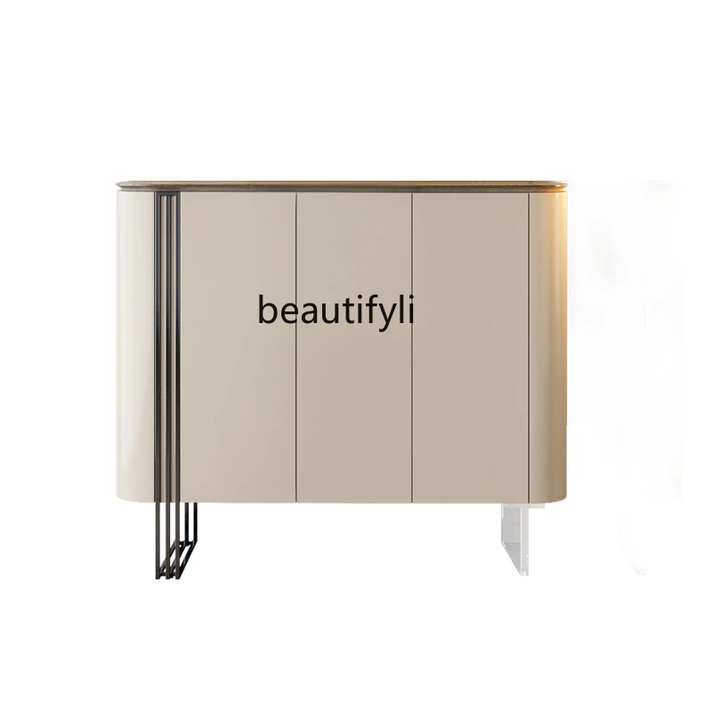 

Furniture Italian Style Light Luxury French 4-Door Shoe Cabinet Doorway Partition Decoration Entrance Cabinet Minimalist