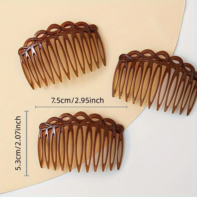 Teeth Plastic Hair Side Comb Vintage Twist Comb French Style Hair Clip Comb Hair Accessories For Women