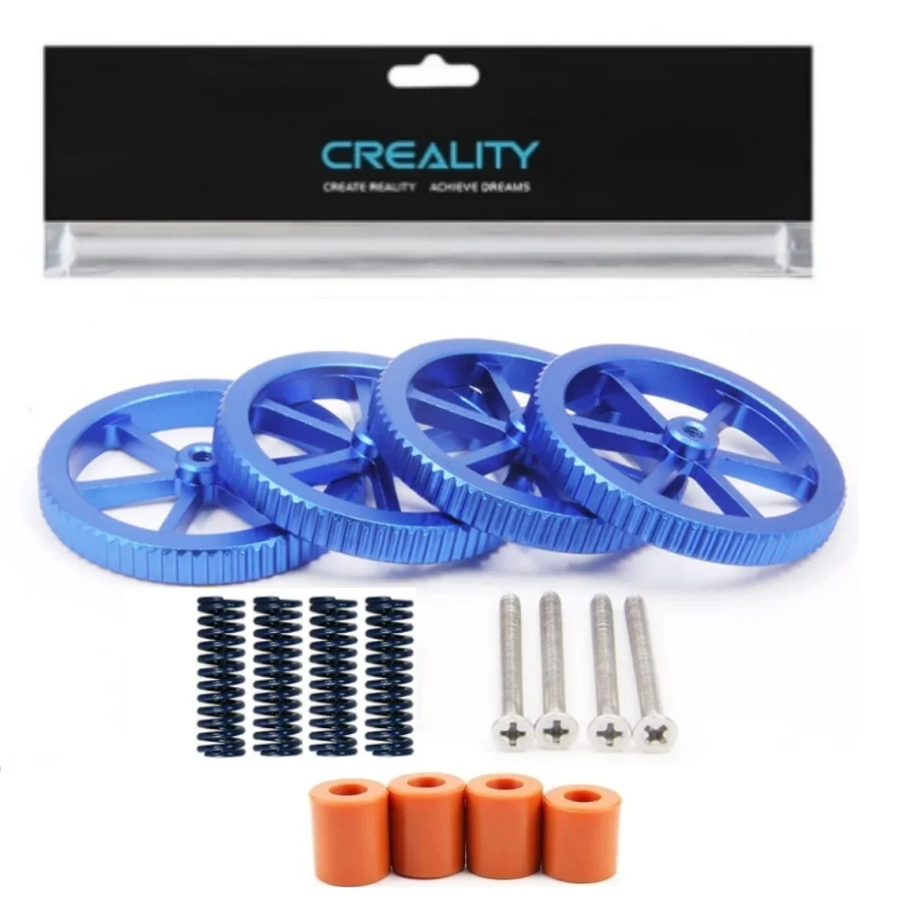 4PCS Upgrade Aluminium Hand Twist Nivellierung Mutter Kit mit Hot Bed Sterben Feder, Schrauben, Heizbett Silikon, für Creality 3D Drucker Teile – Detail 15