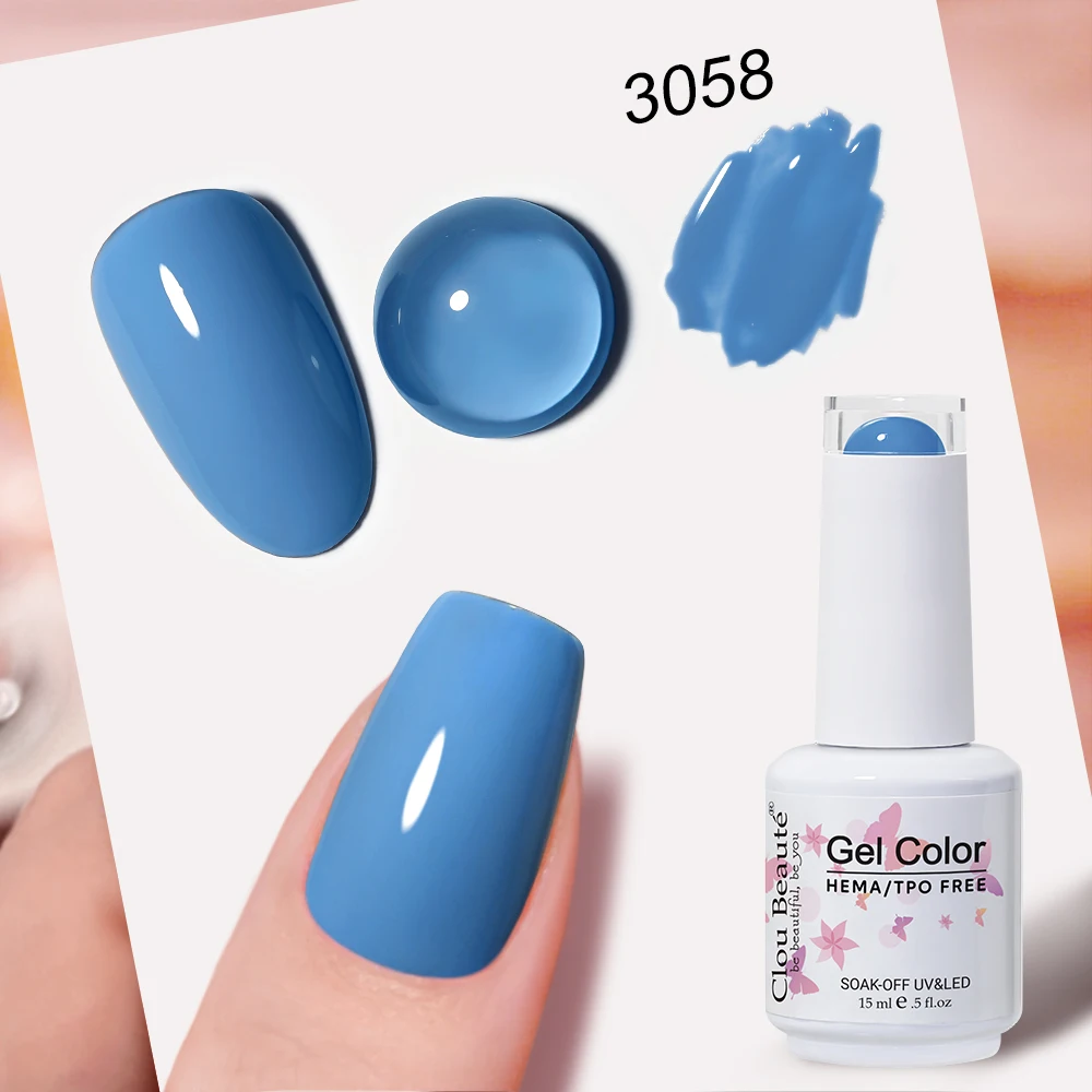 Clou Beaute Full Coverage Dark Red and Grey Gel Nail Polish