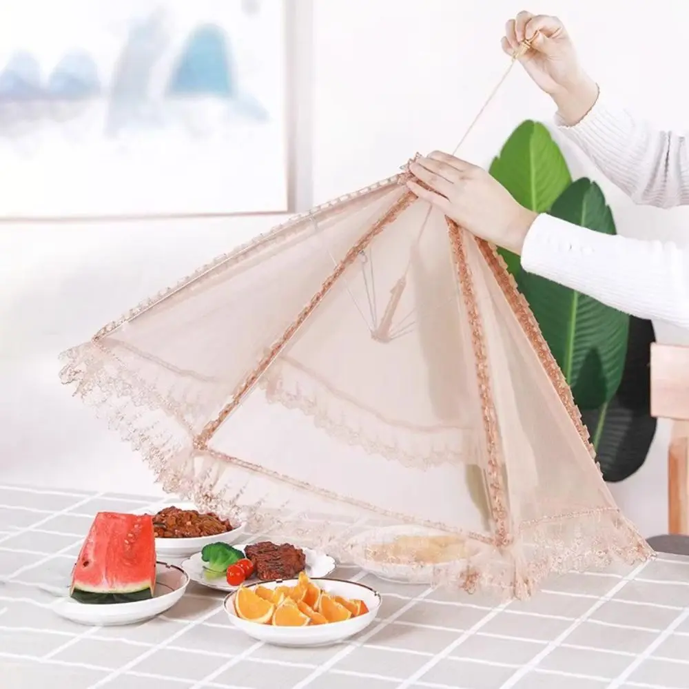 Mesh Food Cover Fashion Hexagon Foldable Dining Table Organization Classy Umbrella Style Meal Cover