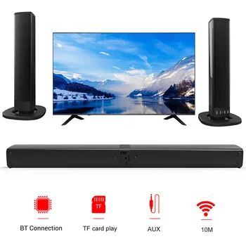 Wireless Bluetooth TV Sound Bar 2 Speaker System Home Theater Subwoofer Soundbar Portable Loud Rechargeable 2 IN1 Speaker 4