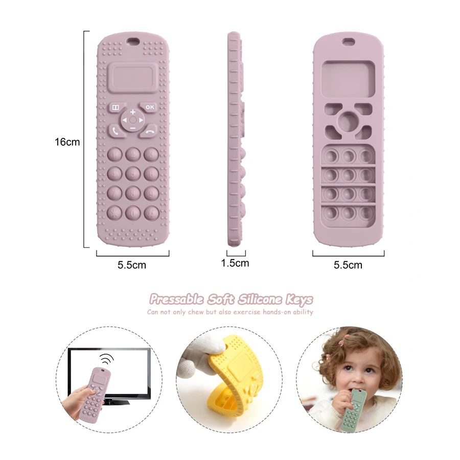 Food Grade Silicone TV Remote Control Shape Teethers Bebe Teething Toy kids Sensory Educational Baby items With Free Shipping