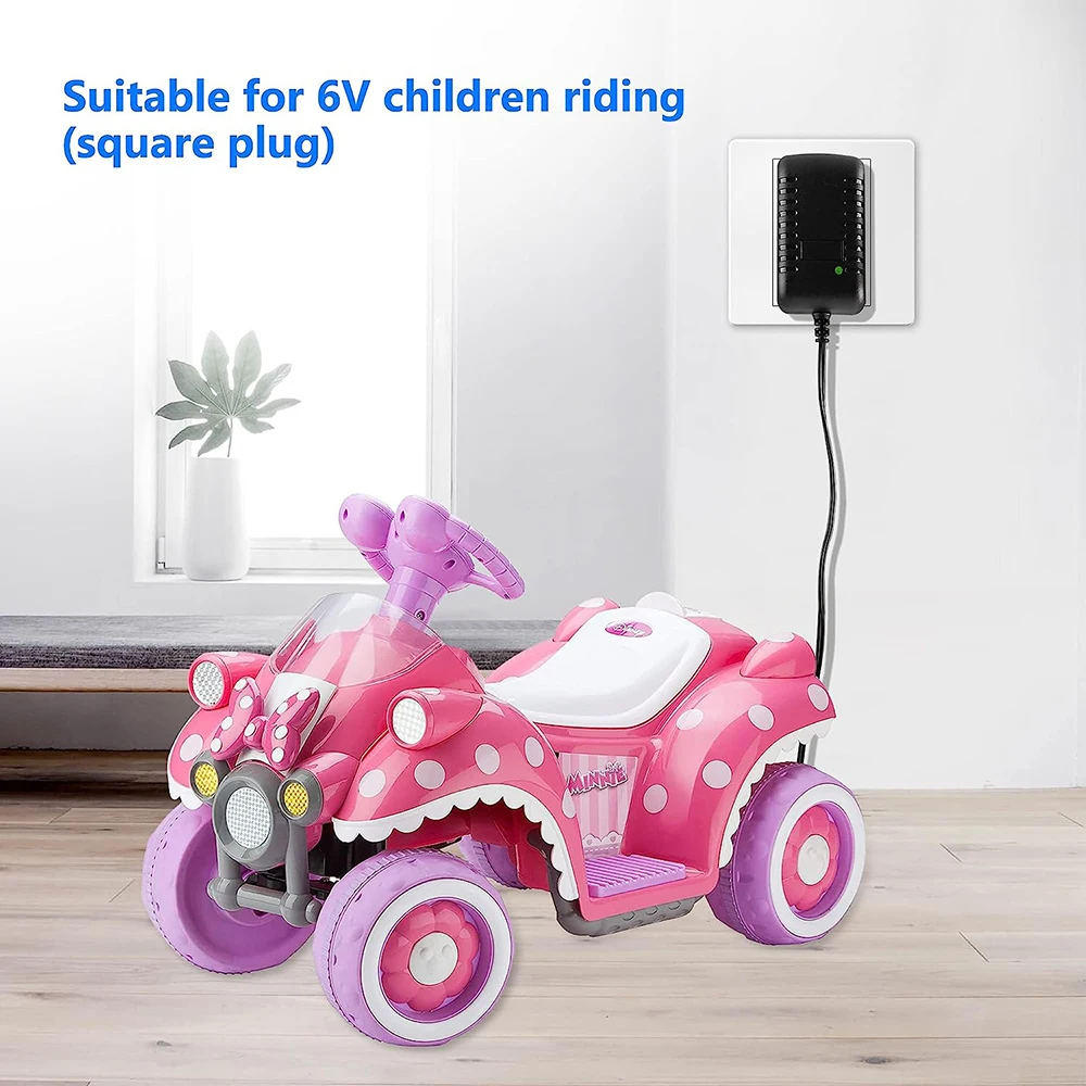 6 Volt Battery Charger for Child Ride On Car Rollplay Porsche 918 BMW X5 Audi R8 Spyder Kid Trax   White Toddler Wildfire Quad images - 6