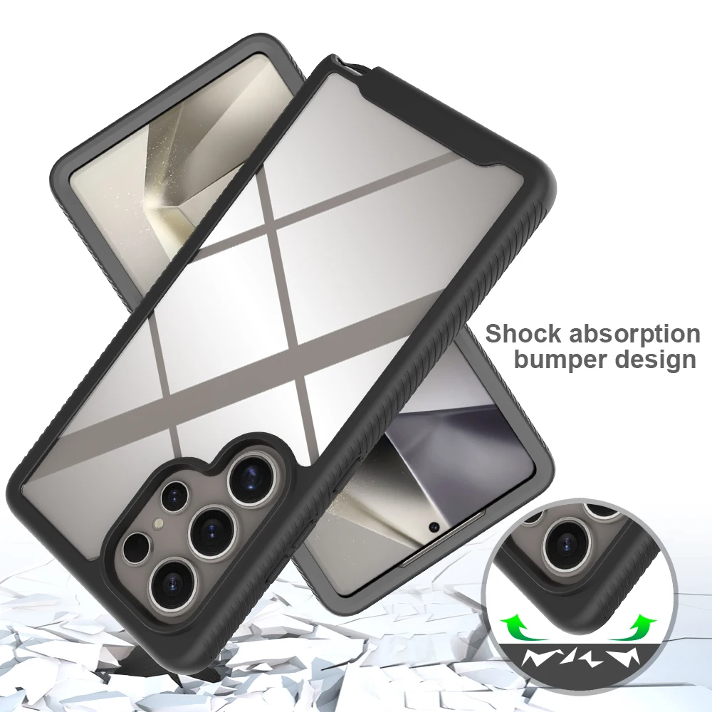 Transparent Shockproof Armor Phone Case with PET Screen Protector