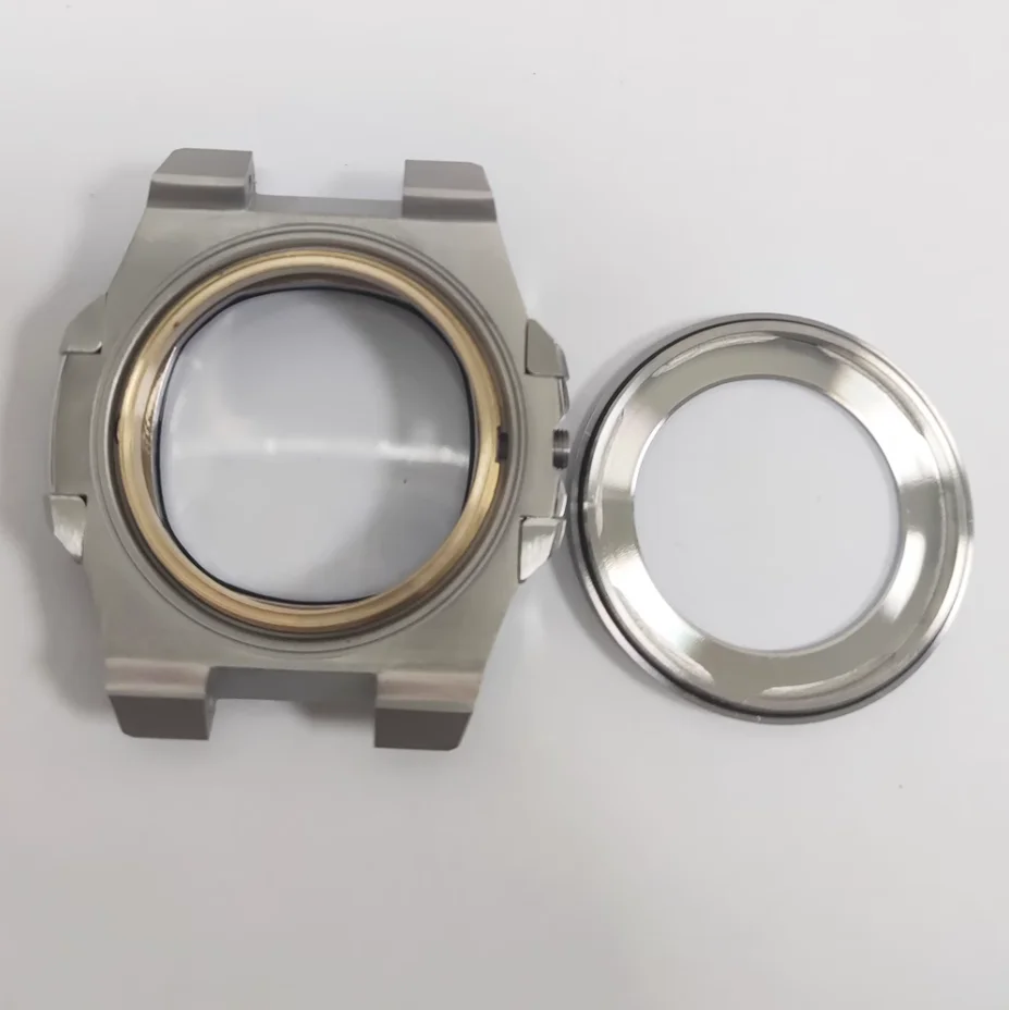 Silver 41mm Stainless Steel Sapphire Glass Watch Case With Band Fit For Japan NH35/364R Automatic Machine Core Installation