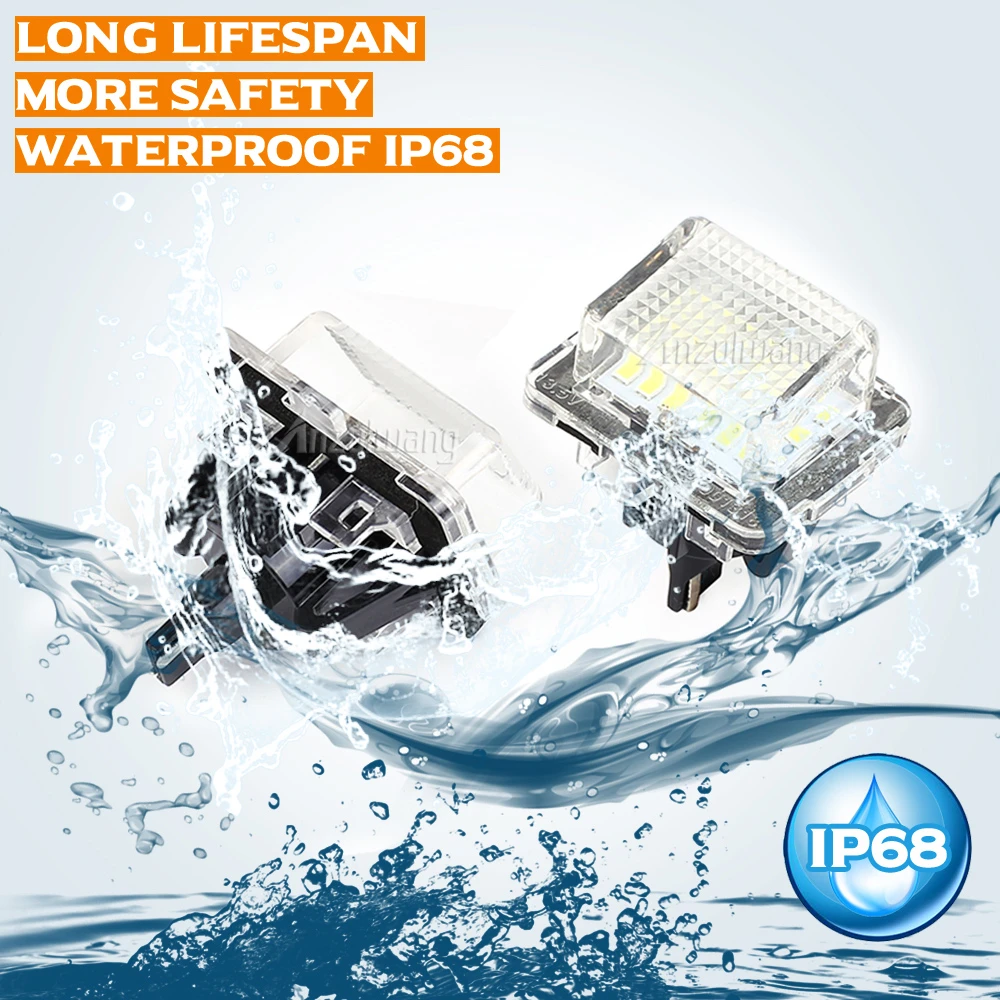 2Pcs/A Set 12V LED Car License Plate Light For Mercedes Benz C E CL