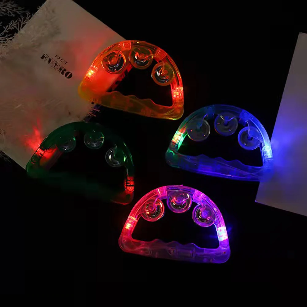 Light up Tambourine LED Noisemaker Flashing Rattle Bell Kids Sensory Shaking Toy