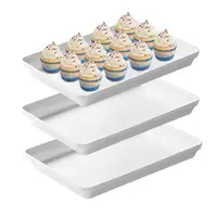 White Reusable Food Tray Large Serving Platters for Party Food Classic Design Large Serving Platter Set for Barbecues Outdoor 1