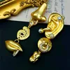 Exaggerate Eye Lips Nose Eye Stud Earring Brass Heavry Metal for Women Jewelry 2024 New Europe And America Vintage 2