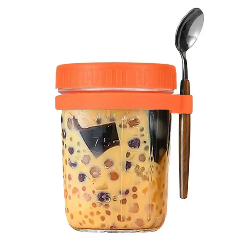 

Overnight Oats Container Overnight Oats Container With Lid And Spoon 14 Oz Cereal Milk Vegetable And Fruit Salad Storage