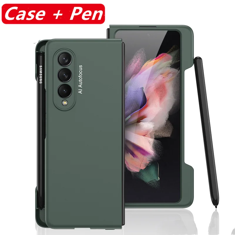 best case for samsung Điện Thoại Di Động Bút Cảm Ứng Kiêm Ốp Lưng Dành Cho Samsung Galaxy Samsung Galaxy Z Gấp 3 5G Siêu Mỏng Khung Bên Khe Cắm Bút giá Đỡ Viền Dẻo Ốp Lưng samsung cute phone cover