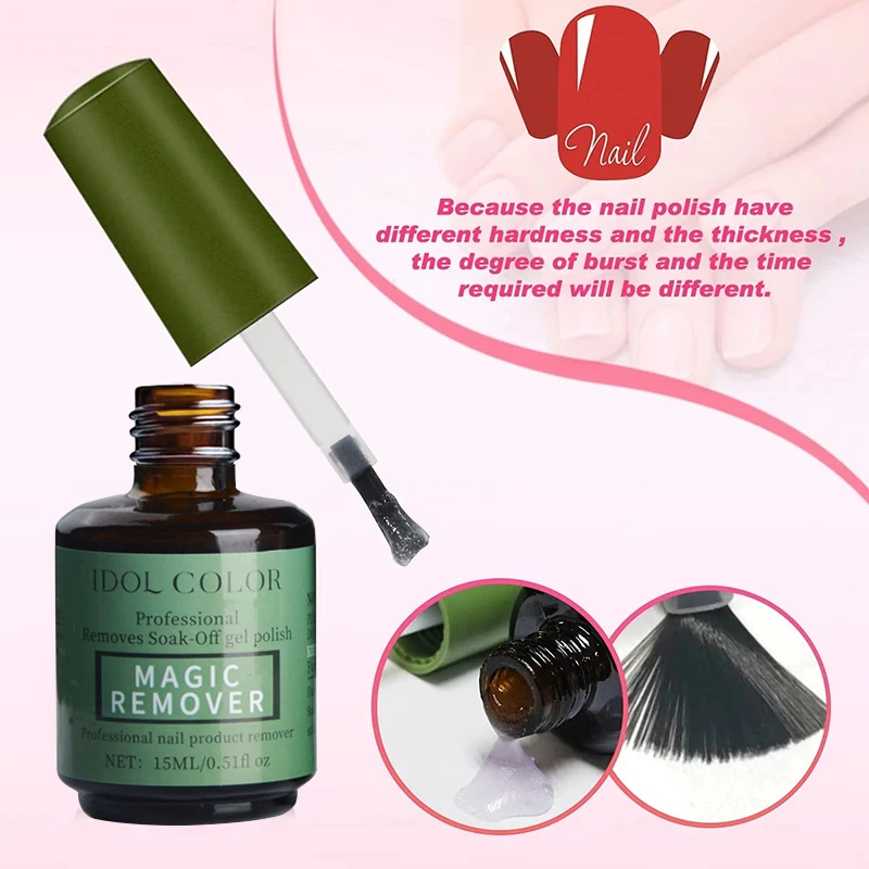15ml Burst Remove Gel Magic Remover Nail Gel Polish Fast Gentle Clean Nail Degreaser For Semi Permanent UV Mancure Art nail polish remover,nail gel remover,nail debonder