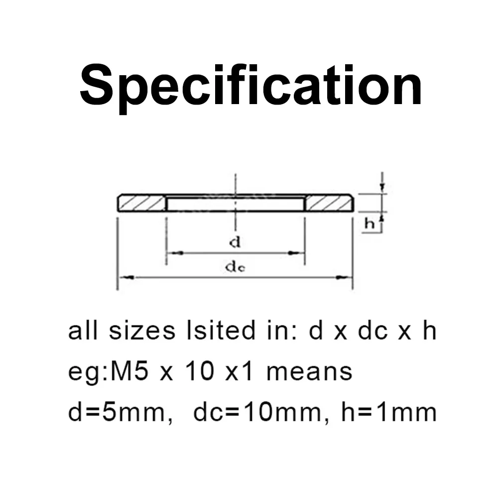 1–100 Stück, Güteklasse 8,8, schwarzer Kohlenstoffstahl, M2, M2,5, M3, M4, M5, M6, M8, M10, M12, M14, M16-M45, DIN125, flache Unterlegscheibe, einfache Dichtung – Detail 7