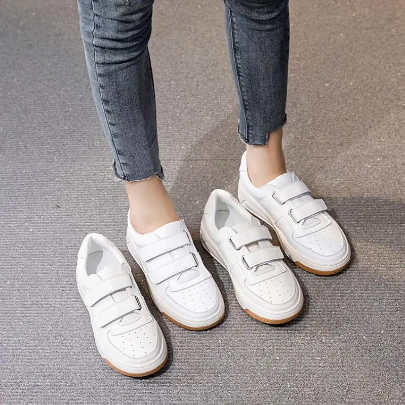 RIZABINA Ins Women Sneakers Real Leather Fashion Flats Shoes Woman Cross Strap Casual Daily Spring Lady Footwear Size 35-40