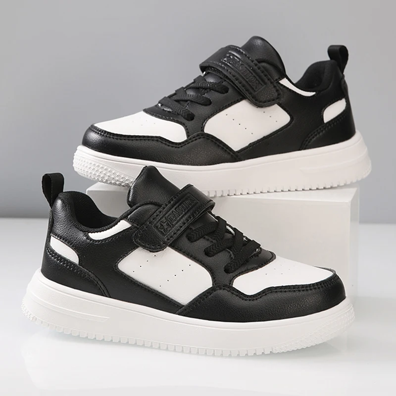 Boys Shoes Sneakers Leather Children Comfortable Flat Shoes Black White Shoes for Kids Girls School Walking Footwear Non Slip Best Sellers In Shoes