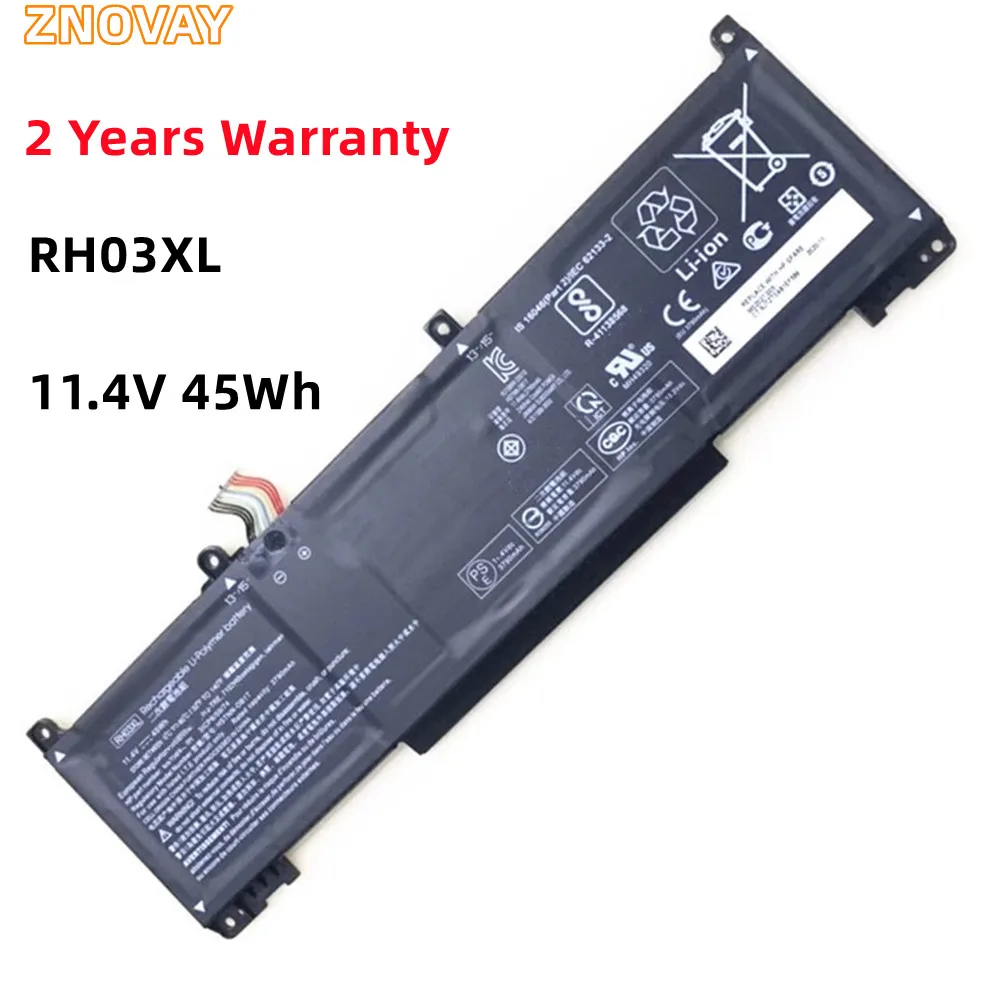 Znovay 11.4V 45Wh Rh03Xl Hstnn-Ib9Q M01524-172 M02027-005 Batteria Per Hp Probook 430 440 450 630 640 650 G8 203F4Ea G8326S8P