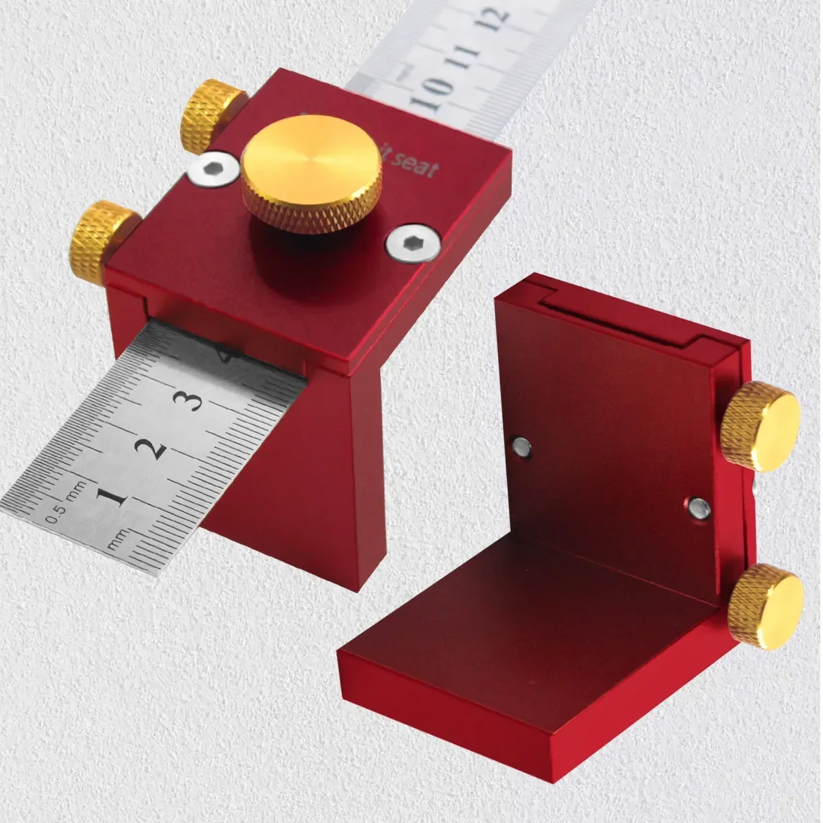 Woodworking Measuring Tools Brass Woodworking Ruler Positioning Adjuster - Scribing Locator & Measuring Tool For Carpentry Brass Marking Locator