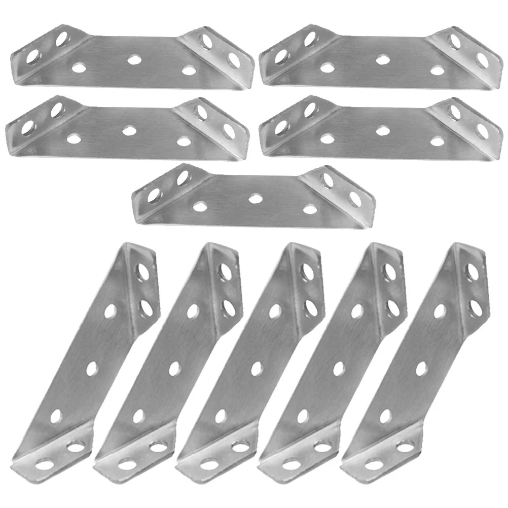 

10 Pcs Right Angle Bracket Shelf Brackets Stainless Steel Corner Brace Multifunction