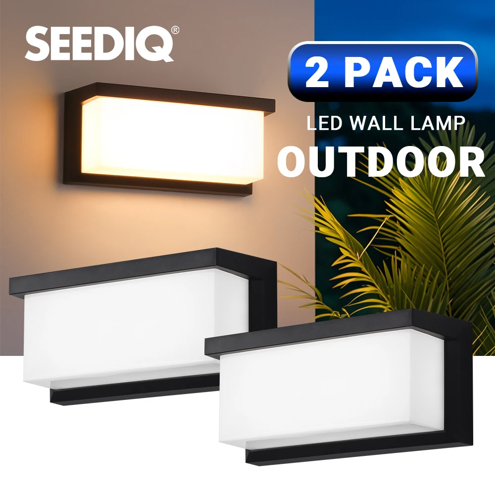 2-pack LED Outdoor Wall Lamp Waterproof 3000k Warm White Interior Wall Sconce 24W AC85-265V Street Garden Light