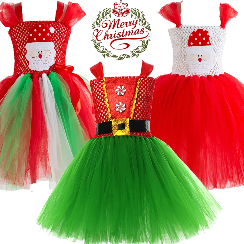 

2023 Girls Christmas Princess Dresses Santa Claus Baby Xmas Toddler Dresses Christmas Cosplay Costumes Evening Party Clothings
