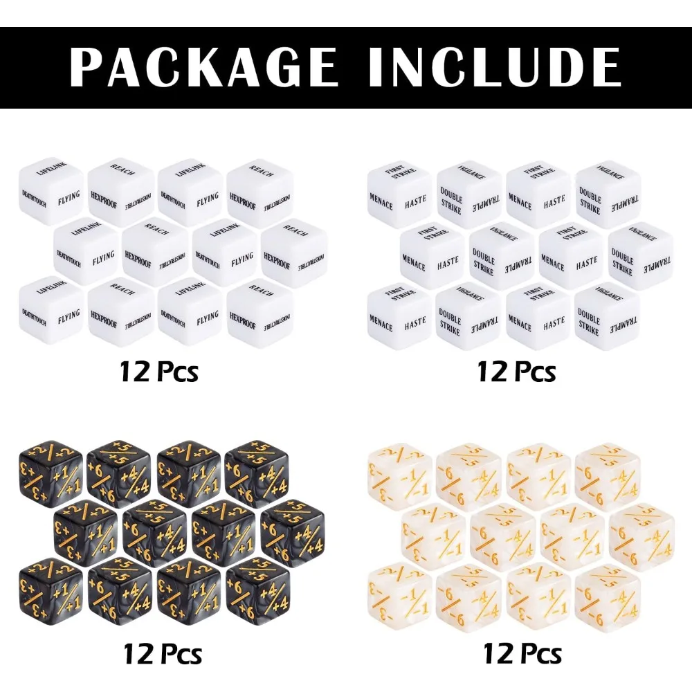 48개 카운터 다이스와 1개의 MTG 다이스 카운터 세트, MTG, TCG, 매직 카드 게임 액세서리용 크리처 +1 토큰