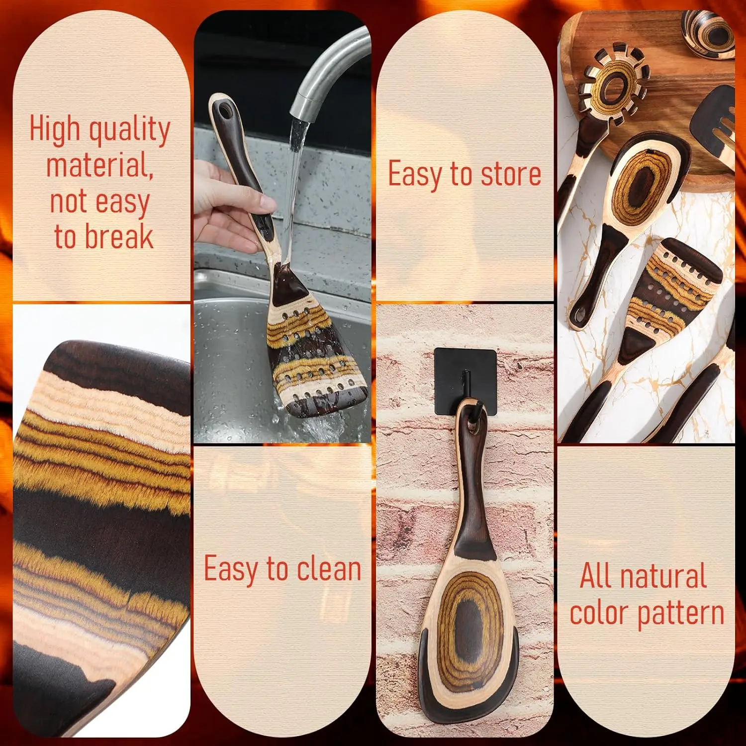 9-Piece Pakkawood Kitchen Utensil Set 6