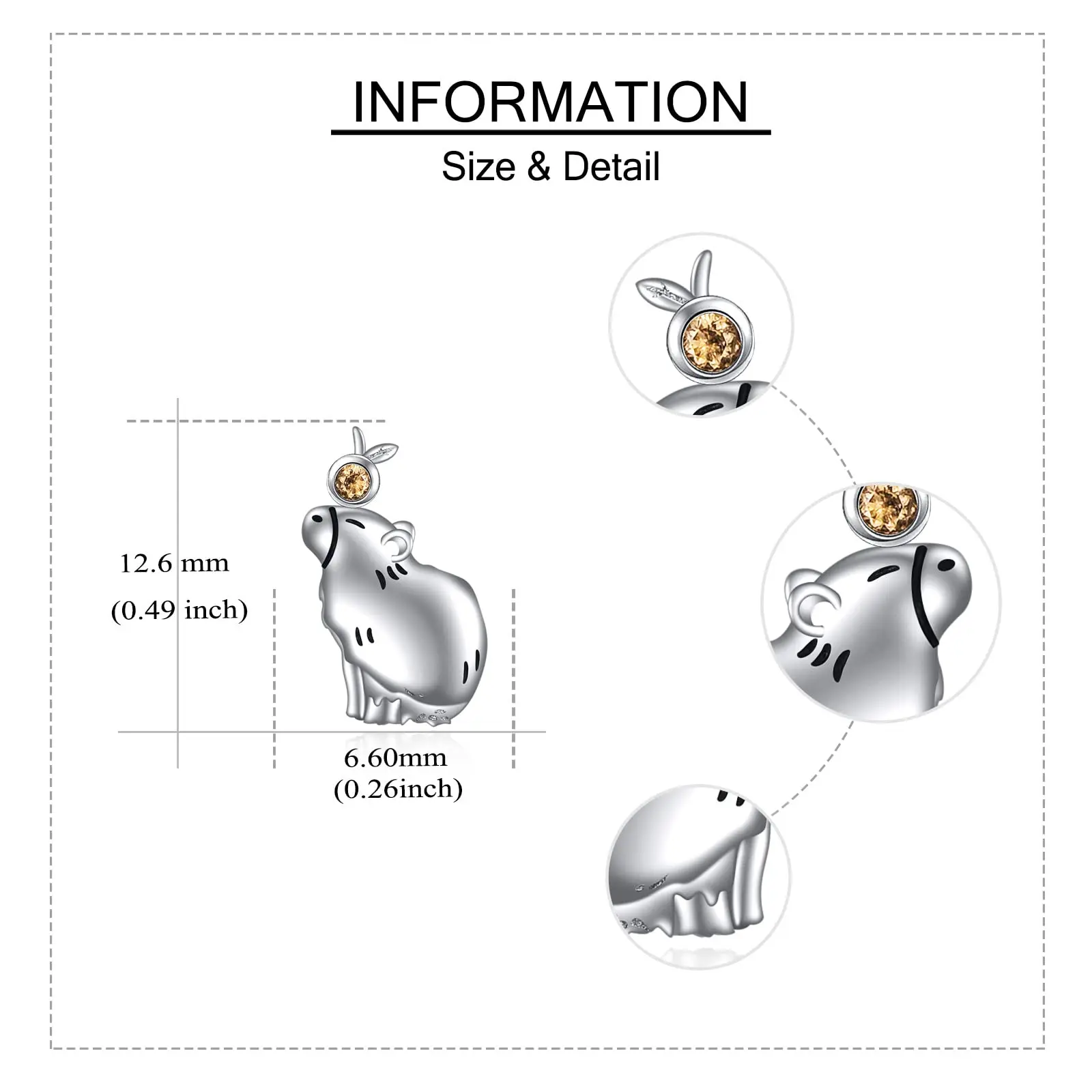 Harong New Capybara Earring Exquisite Fashion Cute Capybara Eat Orange Silver Color Earring for Girl Woman Jewelry Party Gift