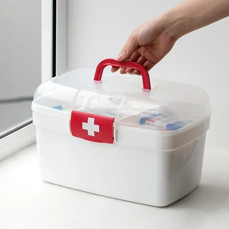 Sevitini Scatola medicinali, 3 strati Scatola porta medicine da casa, Medicinebox, grande