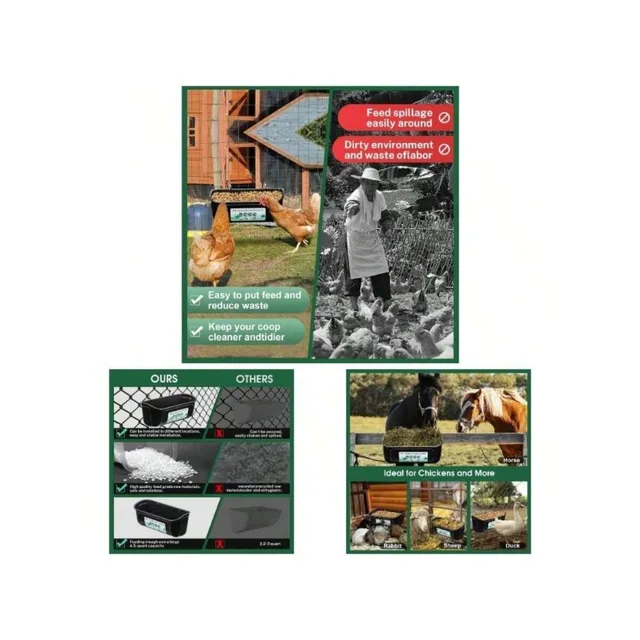 【New style】2 Pack Chicken Duck Feeder, Poultry Feeders And Waterers, Hanging Goat Feeder, Livestock Feeding Container, Feed Tro
