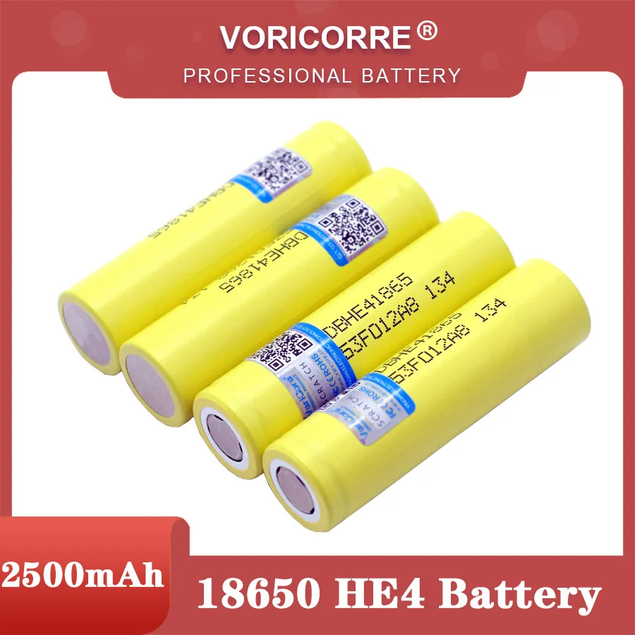 

New Original HE4 18650 Rechargeable li-lon battery 3.6V 2500mAh Battery can keep For Electronic cigarette 20A discharge