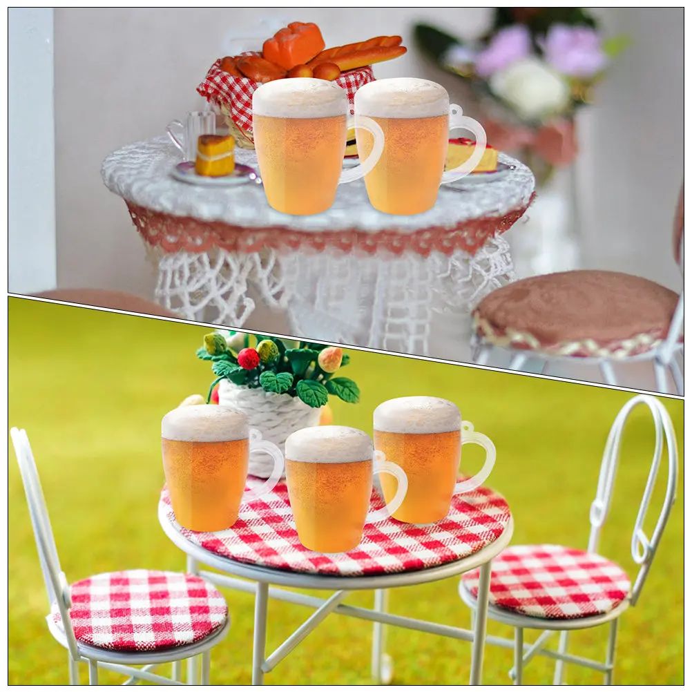 24Pcs 미니어처 맥주 컵 플라스틱 미니 장식 공예 용품 DIY 쥬얼리 만들기 주방 액세서리 미니어처 하우스