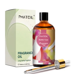 PHATOIL Fragrance Oil Collection - Coconut, Vanilla, Sea Breeze, Fresh Linen & White Musk Scents (100ml) - 100ml (Bubble Gum)