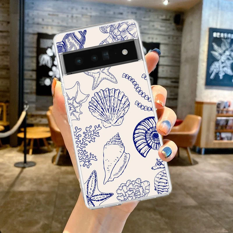 Blue Ocean Animals Soft Clear TPU Transparent Phone Case