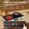Electric burner, Electric Stove Top with 2 Handle, 2 Burner Electric Cooktop with 9 Power Settings 3