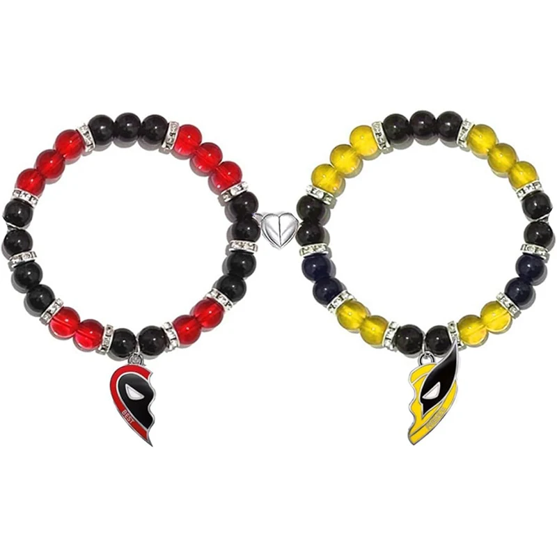 Dead Heros Matching Couples Bracelets for Women and Men 2PCS Best Friend Matching Heart Bracelets for Couple Jewelry Gifts
