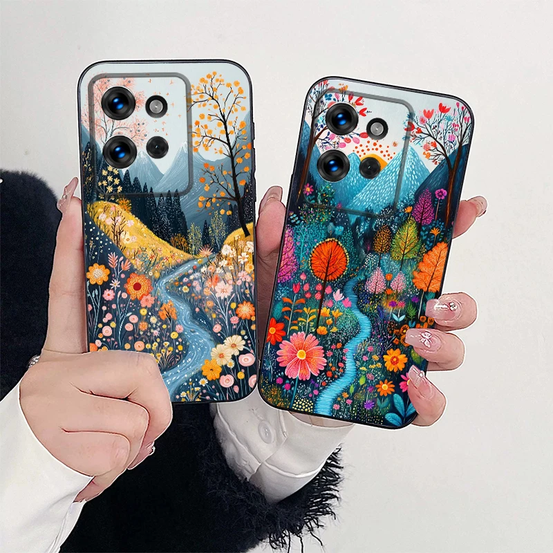 Abstract Landscape Silicone Soft Phone Case
