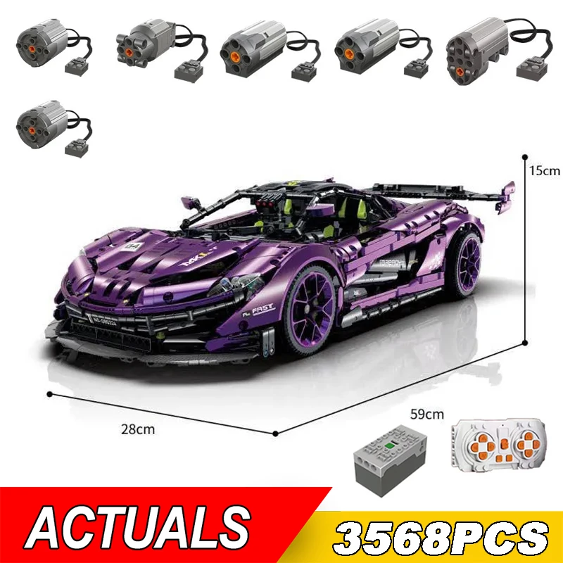 

IN STOCK 3568pcs Technical Remote Control Sports Car Building Blocks Model MOC P1 Racing Car Bricks Toys for Boys Kids Gift Set