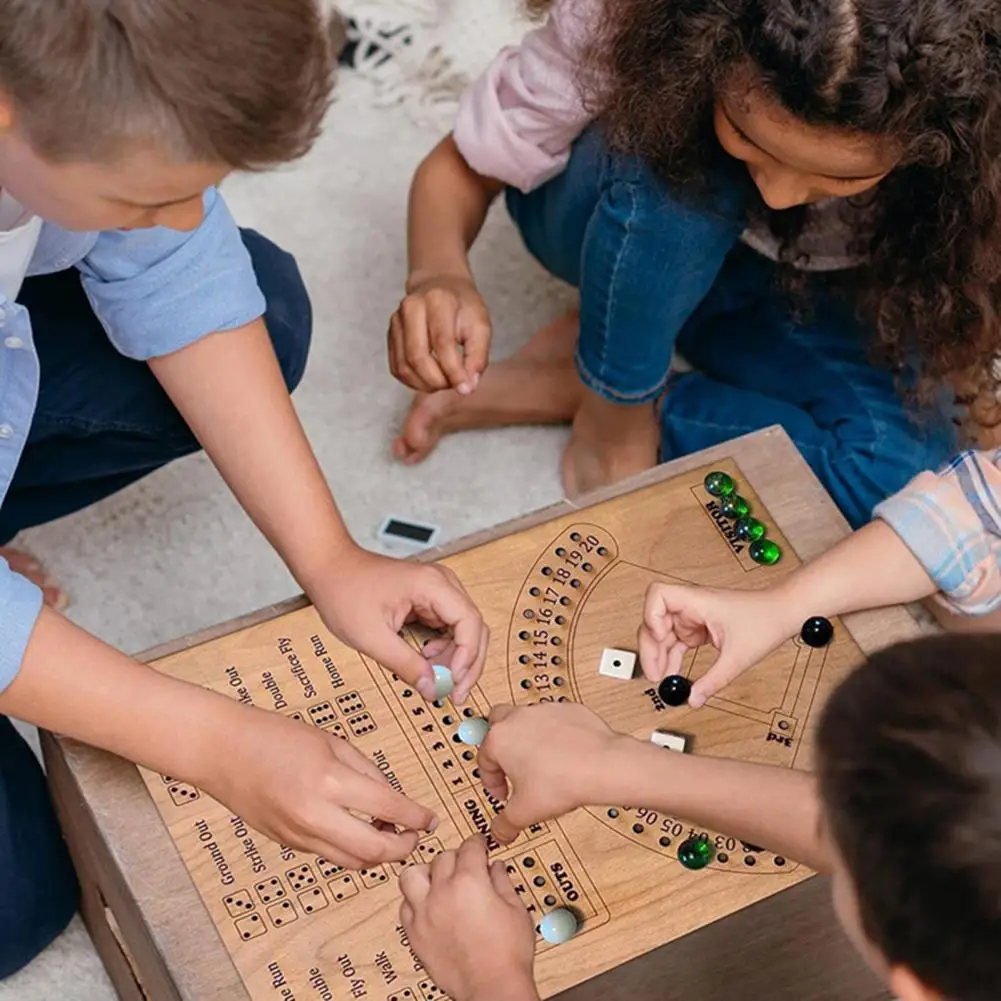 Kid Board Game Exercise Patience Parent-children Interaction Wood Baseball Dice Board Game Gift