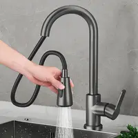 Pull kitchen faucet cold and hot water dual purpose splash proof faucet fast heating household wash basin faucet 6