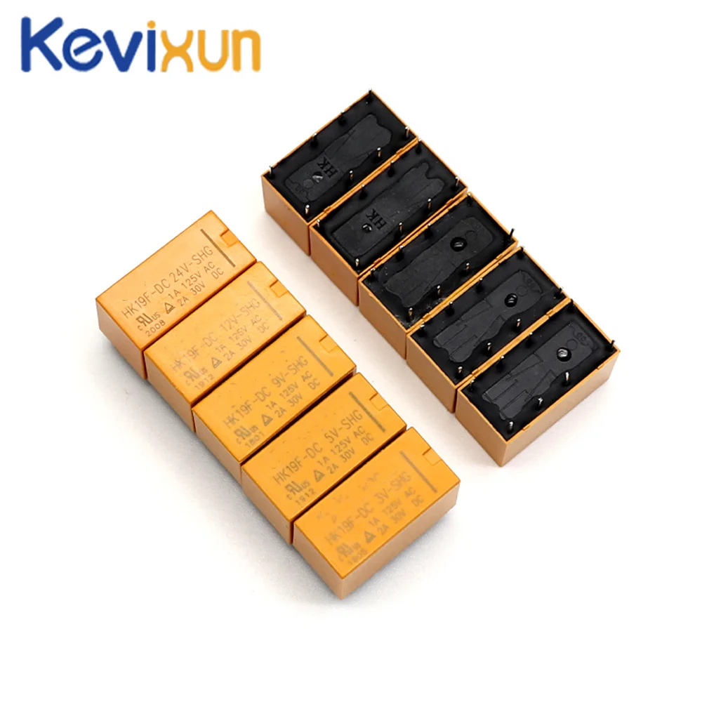 5Pcs DC 3V 5V 9V 12V 24V 8 Foot 2A 2 Open 2 Closed Relay Communication Signal Relay Electromagnetic Relay