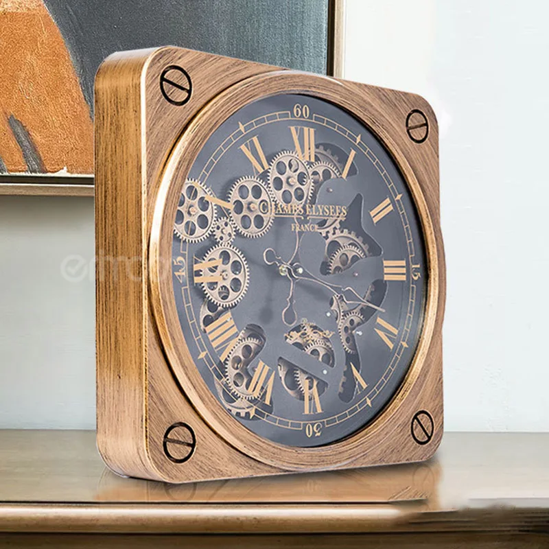 Industrial Steampunk Outdoor Clocks The Range With Rotating Gear And Moving  Metal Design From Weiikeii, $57.76