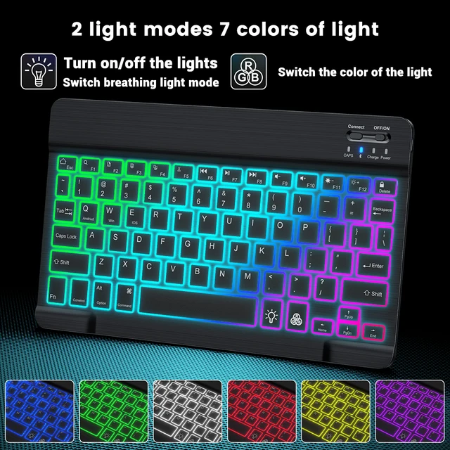 EMTRA Backlit Backlight Bluetooth Keyboard Mouse For IOS Android Windows For iPad Portuguese keyboard Spanish keyboard and Mouse 5