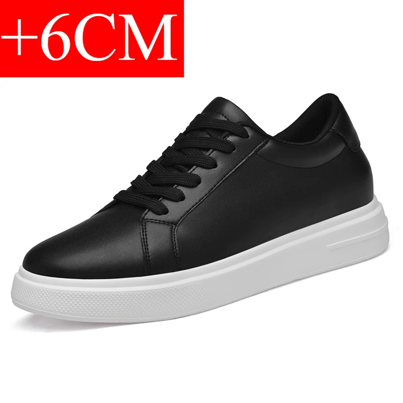 New  Men's Sneakers Elevator Shoes Heightening Height Increase Insole 6-10CM High Heels Shoes Leather Sport Shoes Men Shoes 12