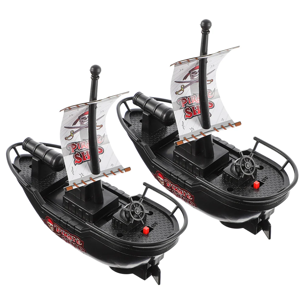 

2 Pcs Electric Pirate Ship Children Toy Twine Educational Playthings Ships Without Batteries Funny Bath
